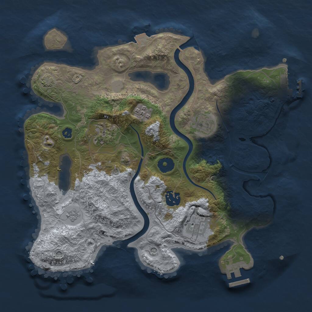 Rust Map: Procedural Map, Size: 3000, Seed: 812195, 11 Monuments