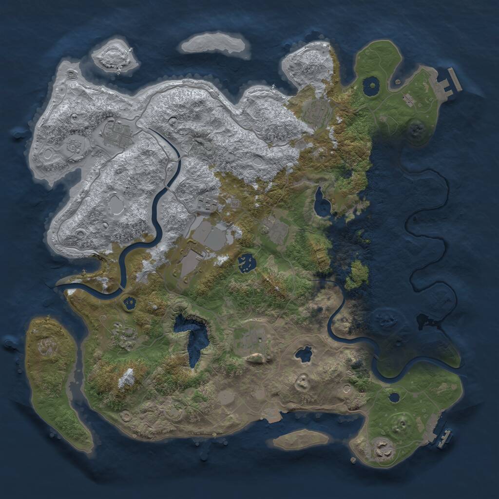 Rust Map: Procedural Map, Size: 4000, Seed: 698152, 15 Monuments