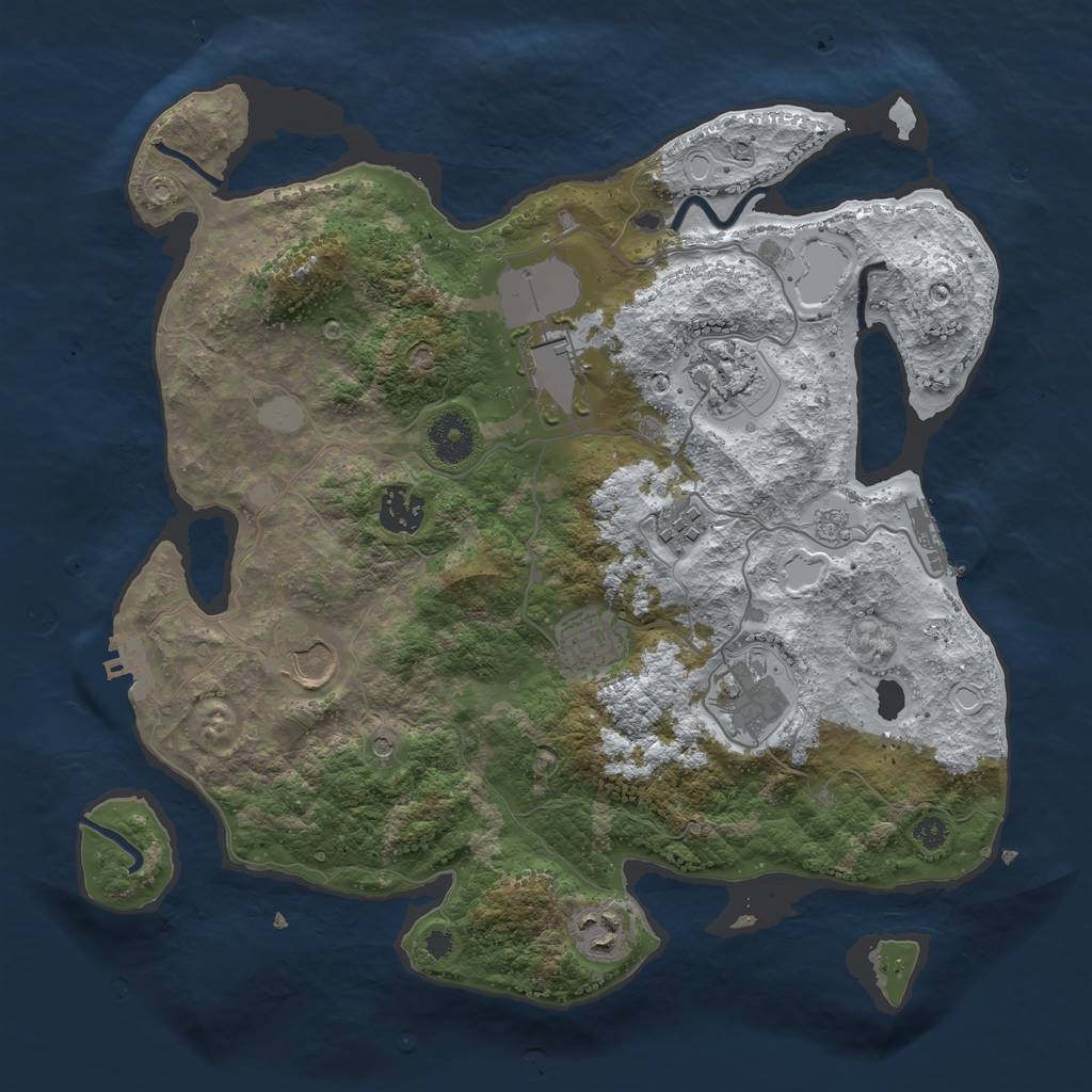Rust Map: Procedural Map, Size: 3500, Seed: 6371118, 17 Monuments