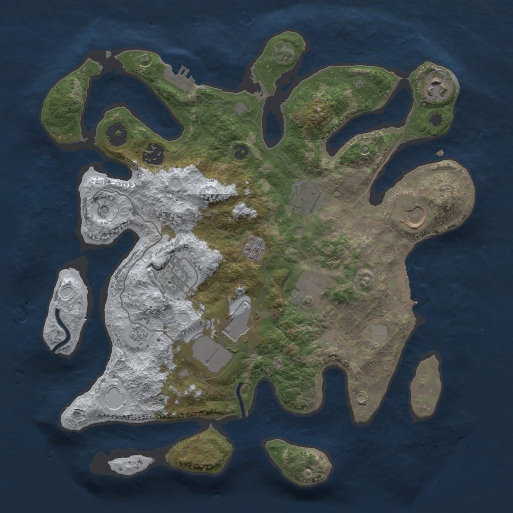 Rust Map: Procedural Map, Size: 3500, Seed: 16817, 17 Monuments
