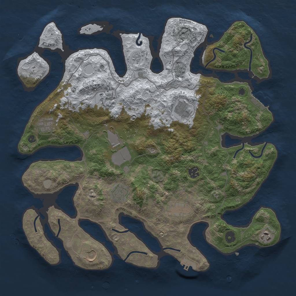 Rust Map: Procedural Map, Size: 4000, Seed: 1971665, 19 Monuments