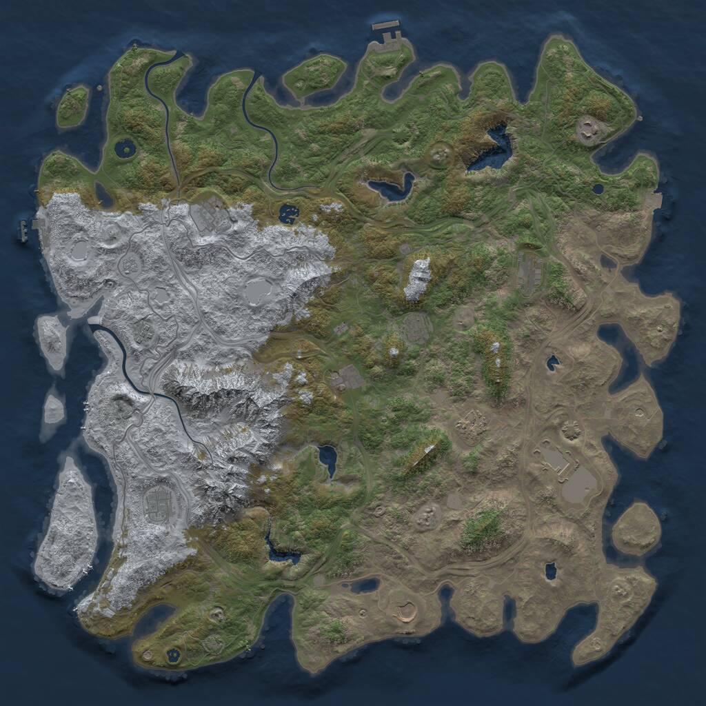 Rust Map: Procedural Map, Size: 5250, Seed: 5250, 17 Monuments