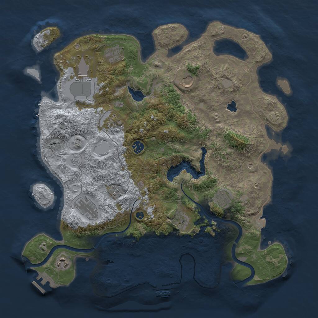 Rust Map: Procedural Map, Size: 4000, Seed: 2050740, 16 Monuments