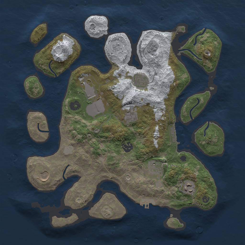 Rust Map: Procedural Map, Size: 3500, Seed: 5800357, 17 Monuments