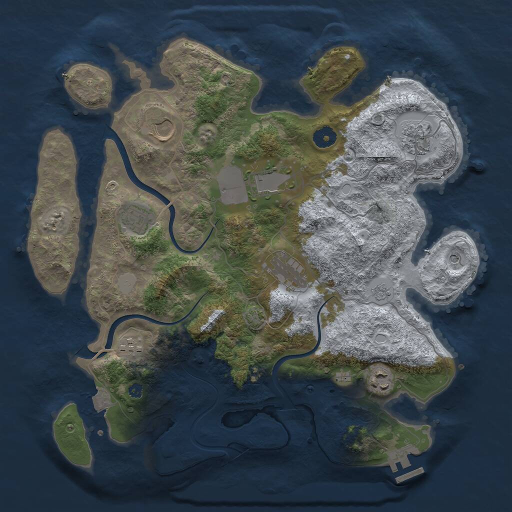 Rust Map: Procedural Map, Size: 3500, Seed: 1818934, 12 Monuments