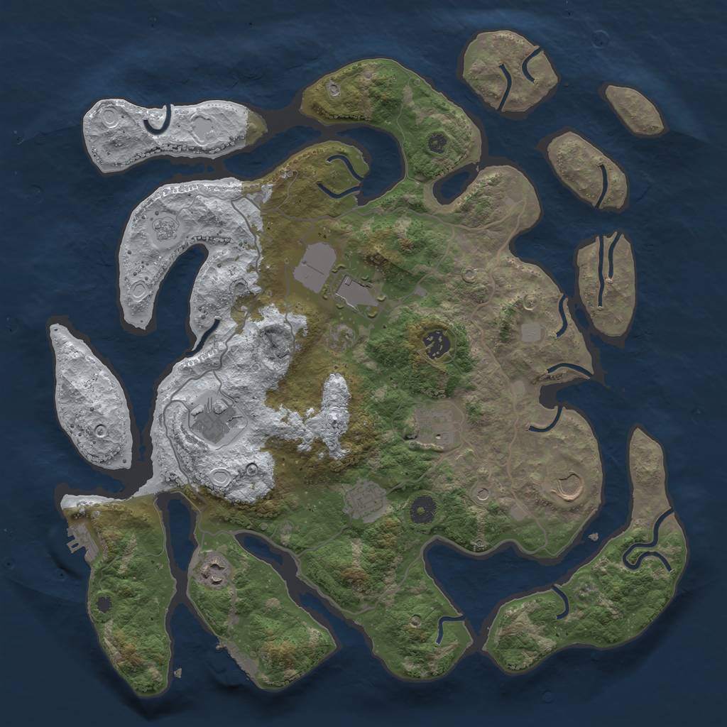 Rust Map: Procedural Map, Size: 4000, Seed: 1628096, 16 Monuments