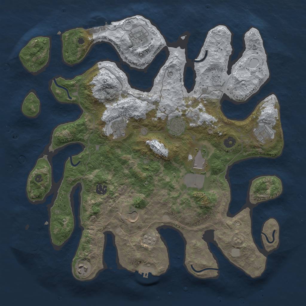 Rust Map: Procedural Map, Size: 4000, Seed: 4954952, 18 Monuments