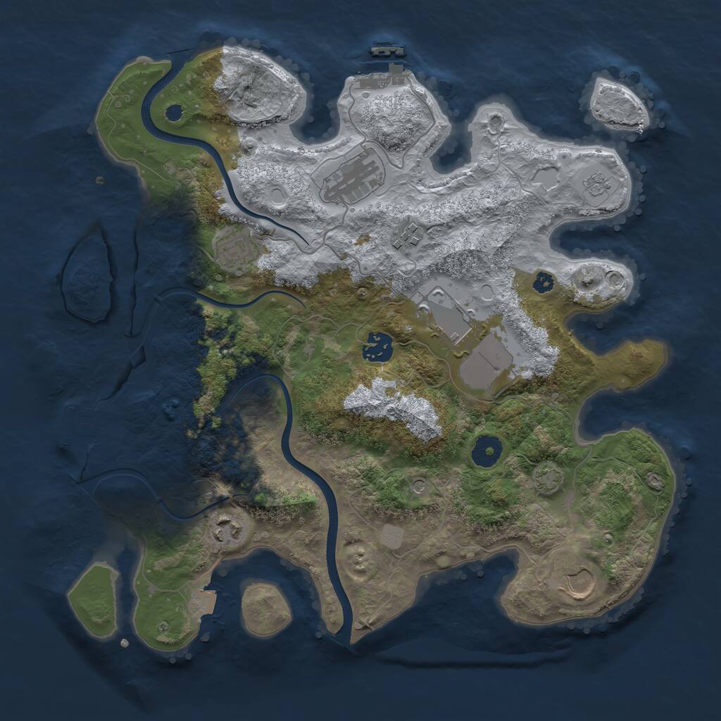 Rust Map: Procedural Map, Size: 3500, Seed: 6058740, 13 Monuments