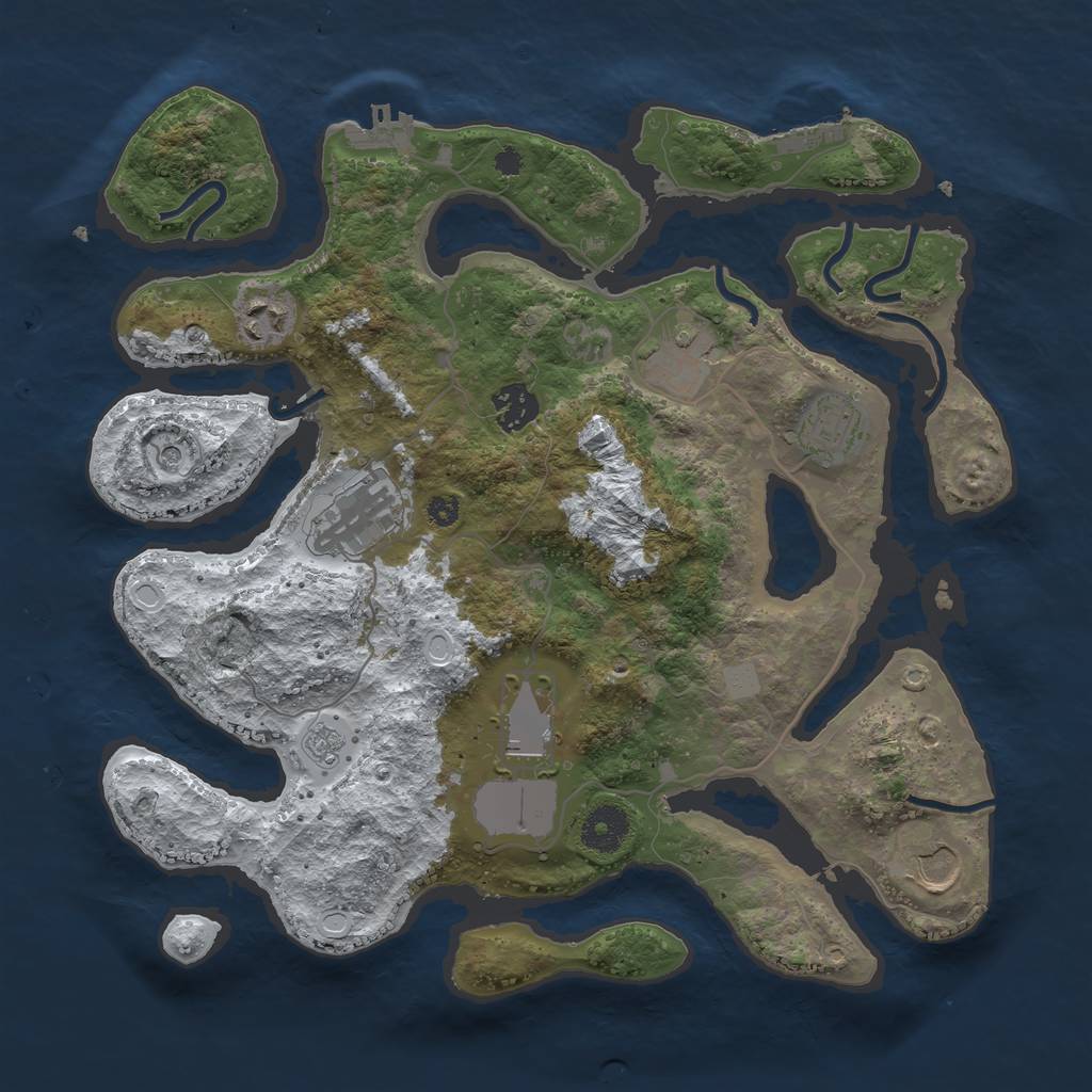 Rust Map: Procedural Map, Size: 3500, Seed: 5819624, 16 Monuments