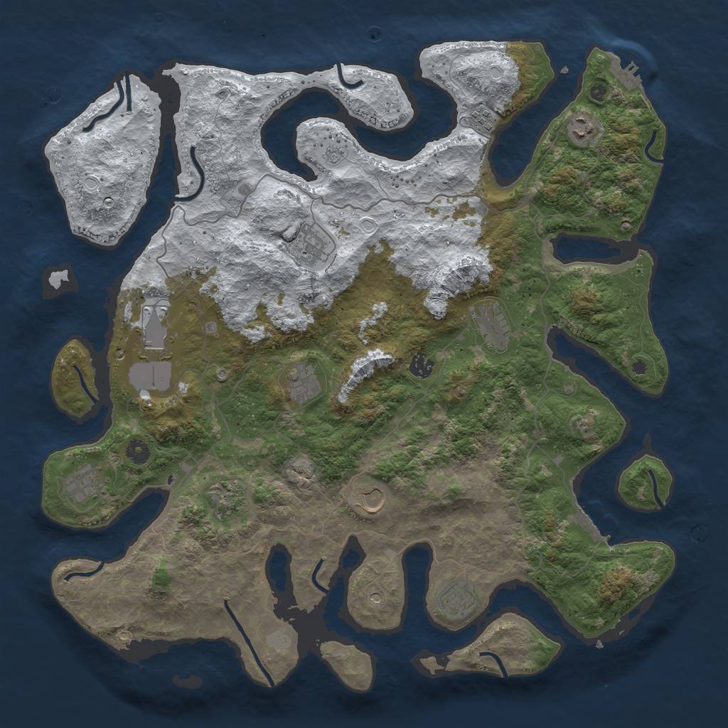 Rust Map: Procedural Map, Size: 4500, Seed: 230282, 20 Monuments