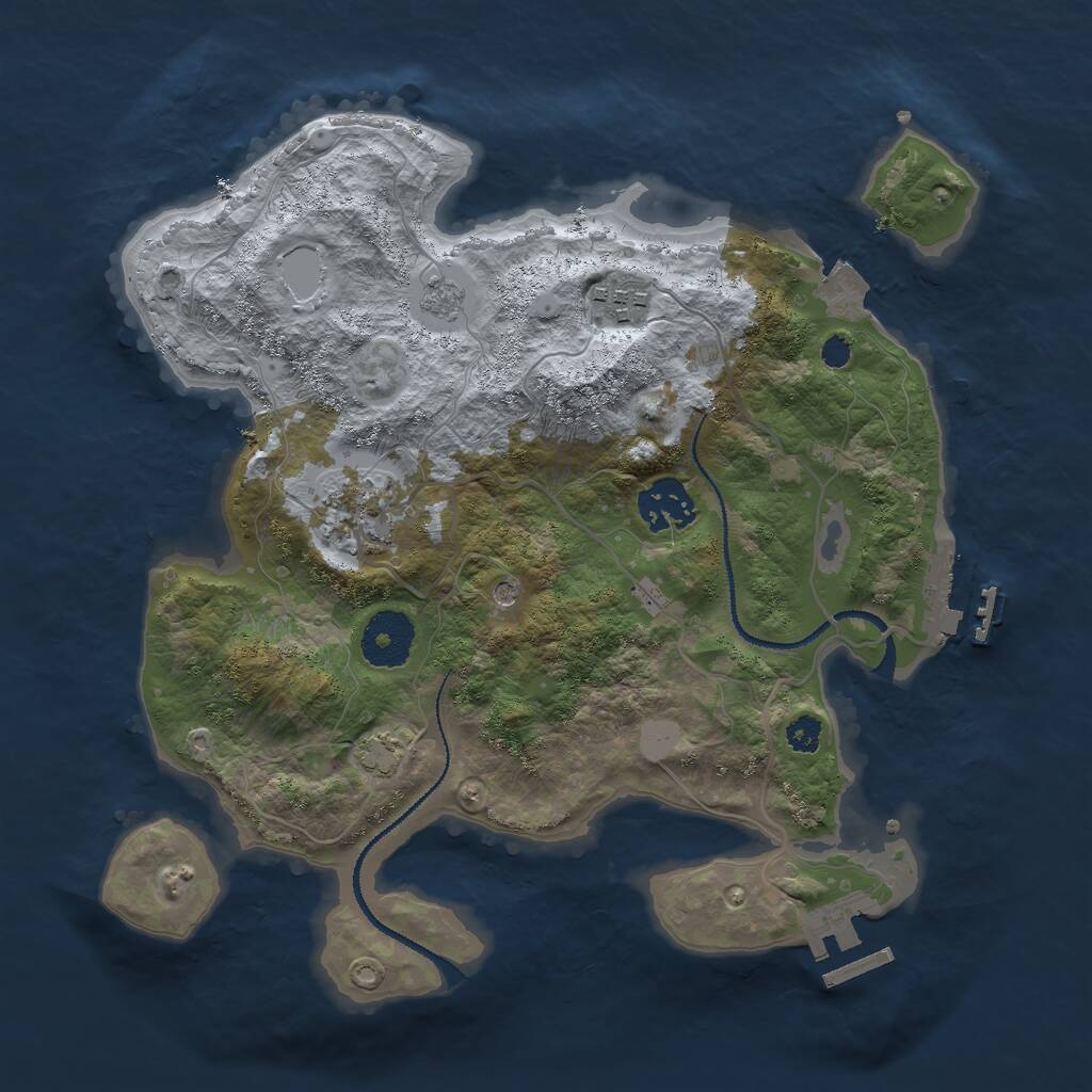 Rust Map: Procedural Map, Size: 3000, Seed: 1959912090, 9 Monuments