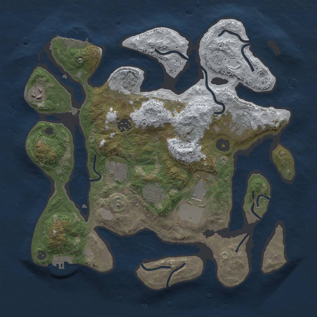 Rust Map: Procedural Map, Size: 3500, Seed: 502431, 15 Monuments