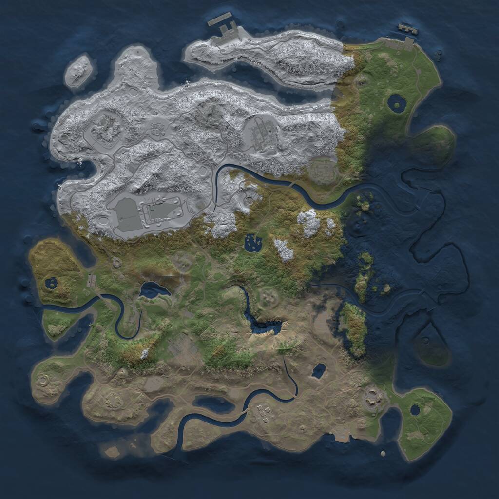 Rust Map: Procedural Map, Size: 4000, Seed: 3770172, 15 Monuments
