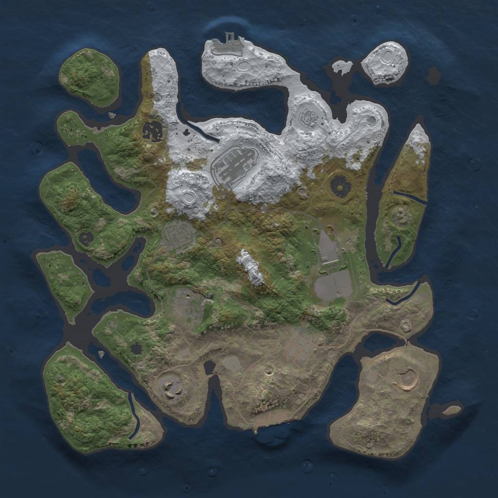 Rust Map: Procedural Map, Size: 3500, Seed: 5161512, 16 Monuments
