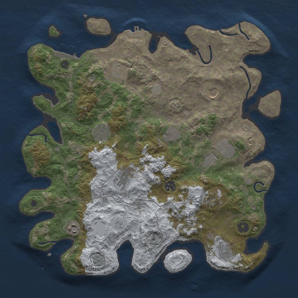 Rust Map: Procedural Map, Size: 4000, Seed: 2635171, 20 Monuments
