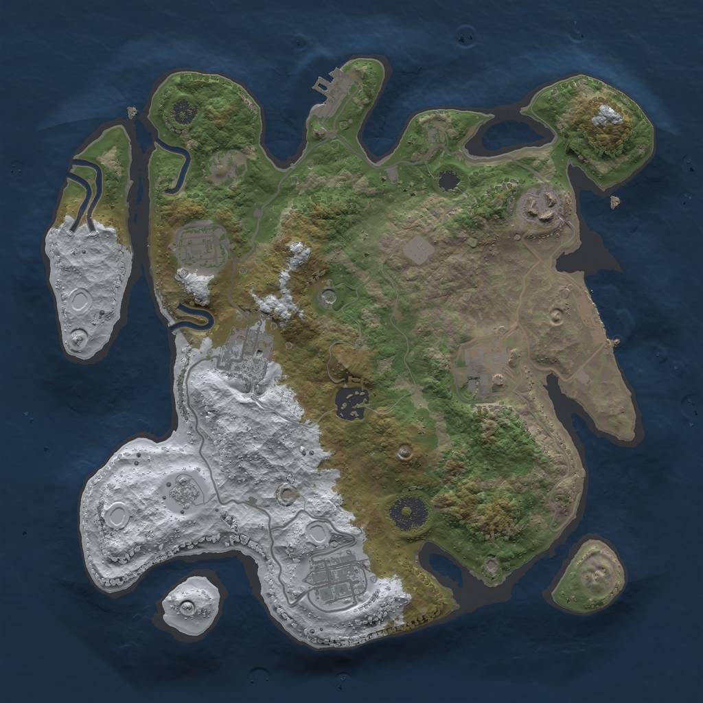 Rust Map: Procedural Map, Size: 3000, Seed: 548152584, 15 Monuments