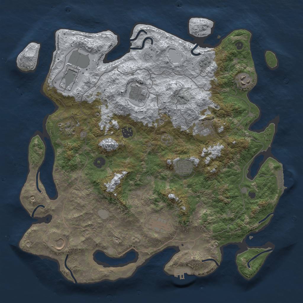 Rust Map: Procedural Map, Size: 4000, Seed: 2560046, 19 Monuments