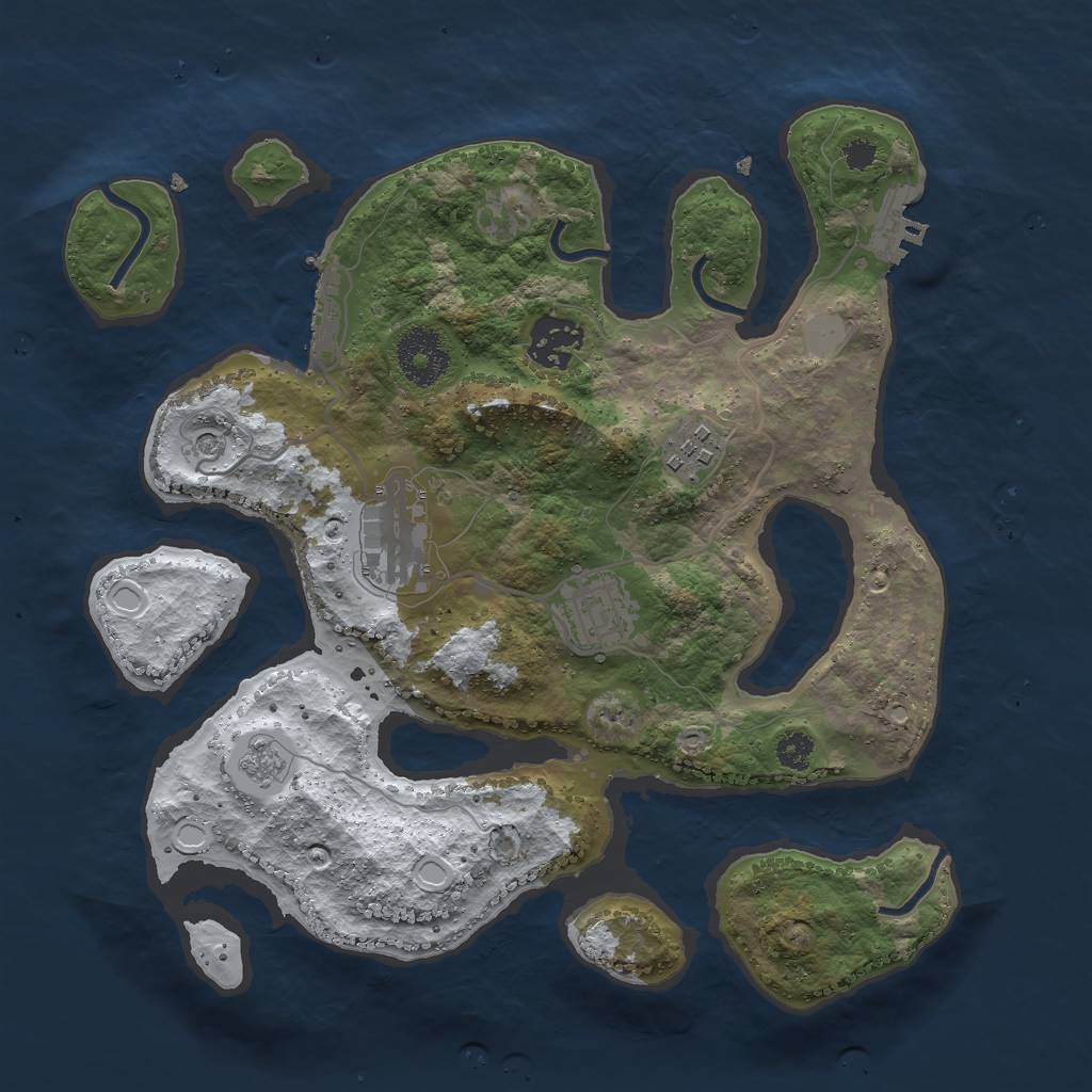Rust Map: Procedural Map, Size: 3000, Seed: 2147483646, 13 Monuments