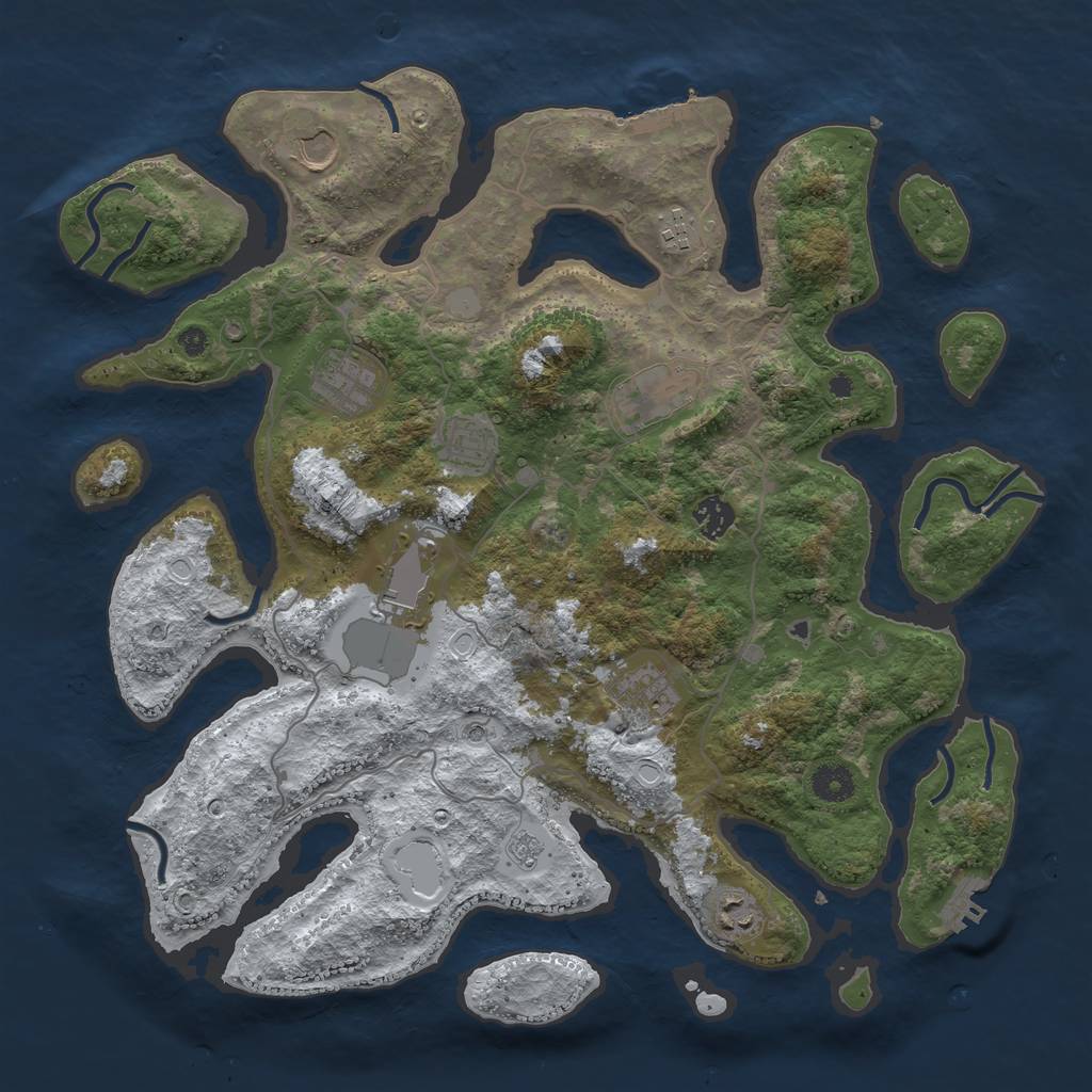 Rust Map: Procedural Map, Size: 4000, Seed: 1513745, 18 Monuments