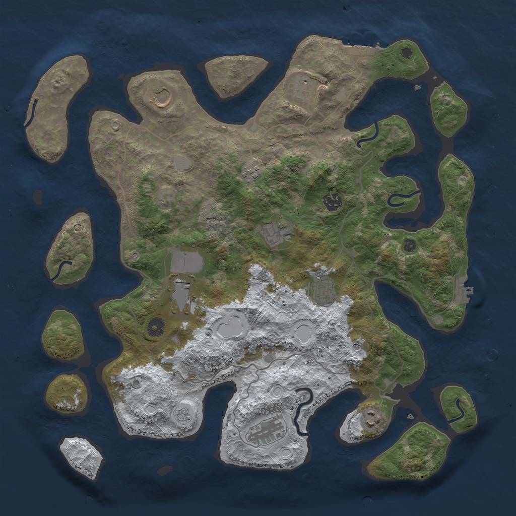 Rust Map: Procedural Map, Size: 4200, Seed: 1423, 18 Monuments