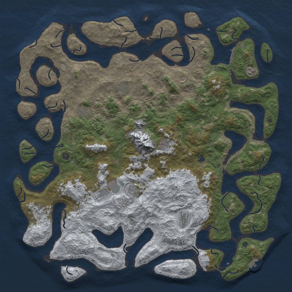 Rust Map: Procedural Map, Size: 6000, Seed: 894301453, 20 Monuments