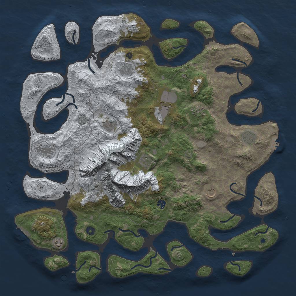 Rust Map: Procedural Map, Size: 5000, Seed: 1097148695, 20 Monuments