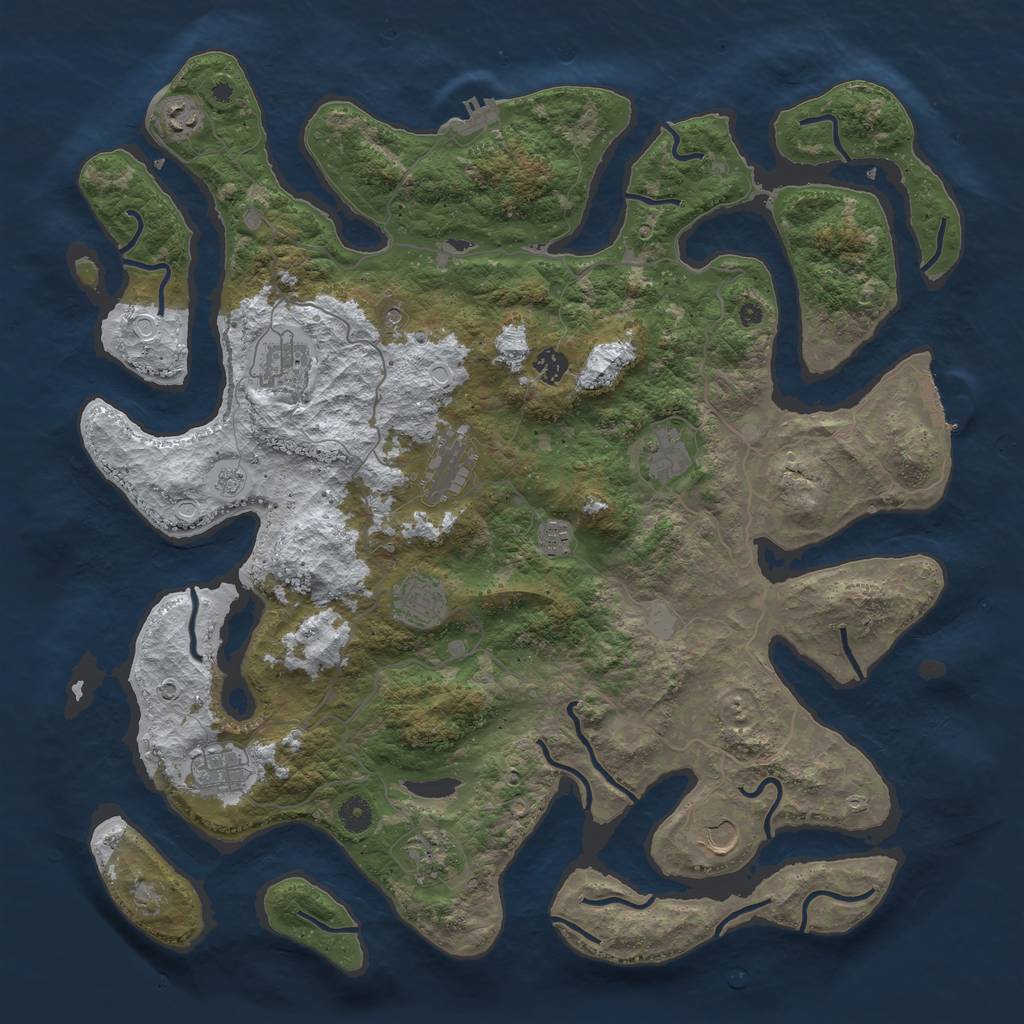 Rust Map: Procedural Map, Size: 4500, Seed: 880680694, 19 Monuments