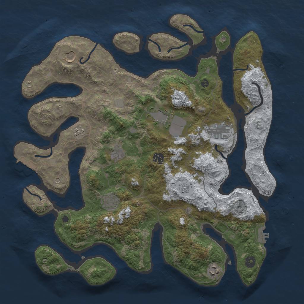Rust Map: Procedural Map, Size: 4000, Seed: 796960, 17 Monuments