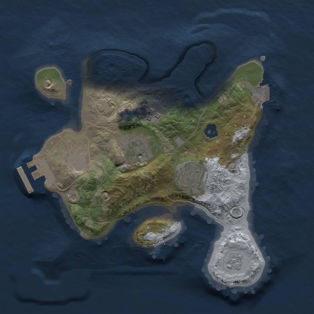 Rust Map: Procedural Map, Size: 2250, Seed: 1180120024, 7 Monuments