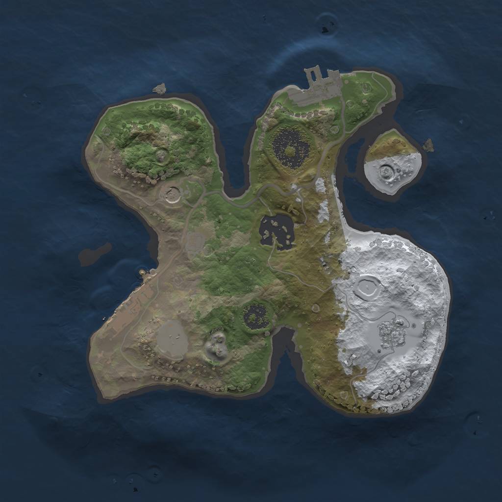 Rust Map: Procedural Map, Size: 2000, Seed: 36085, 10 Monuments