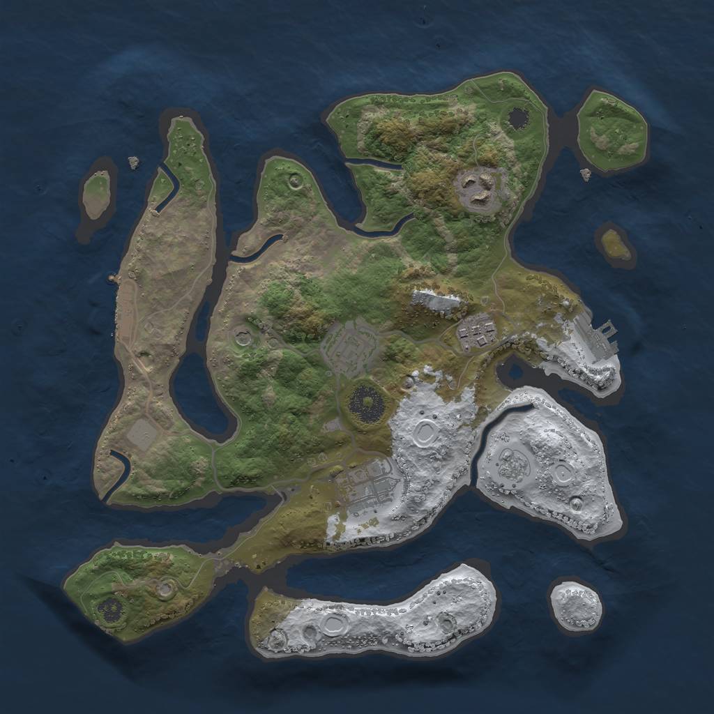 Rust Map: Procedural Map, Size: 3000, Seed: 118961605, 13 Monuments