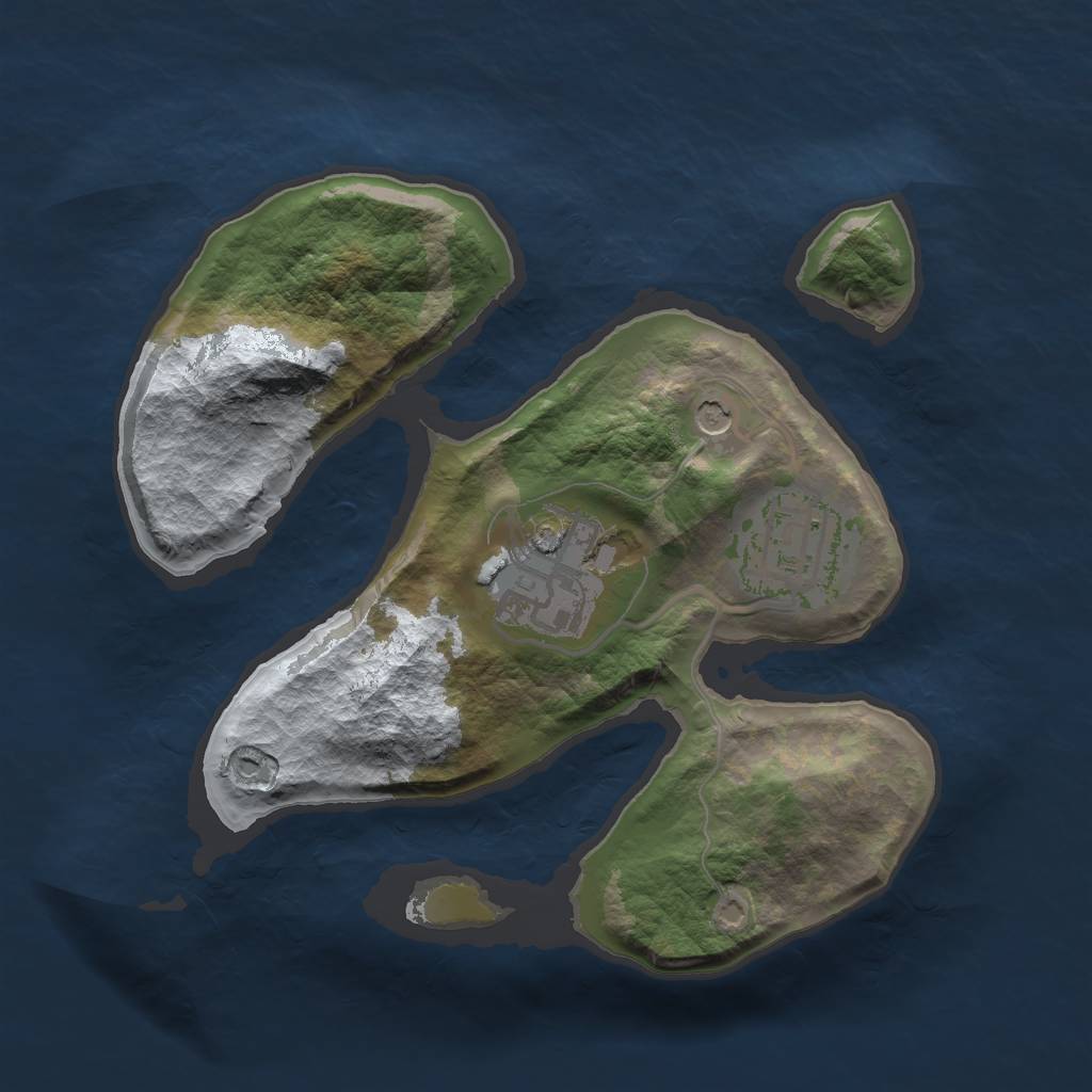 Rust Map: Barren, Size: 2000, Seed: 228, 5 Monuments