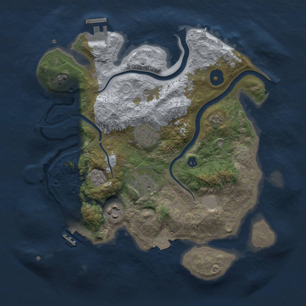 Rust Map: Procedural Map, Size: 3000, Seed: 62, 9 Monuments