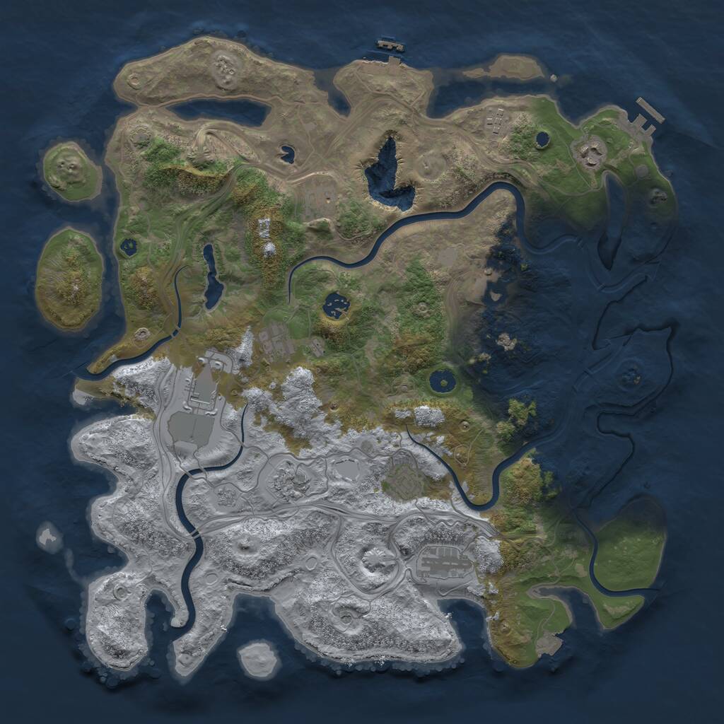 Rust Map: Procedural Map, Size: 4352, Seed: 8598, 16 Monuments
