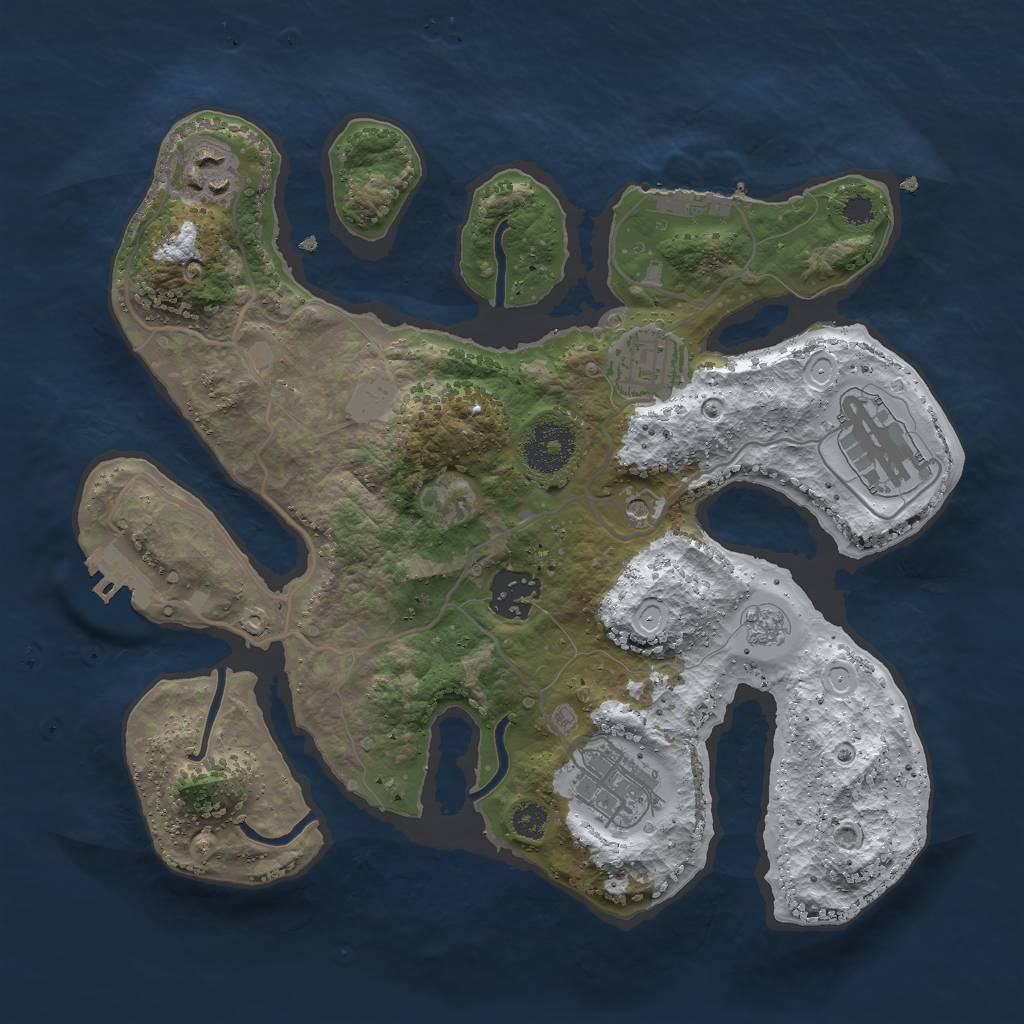 Rust Map: Procedural Map, Size: 3000, Seed: 1812641, 14 Monuments