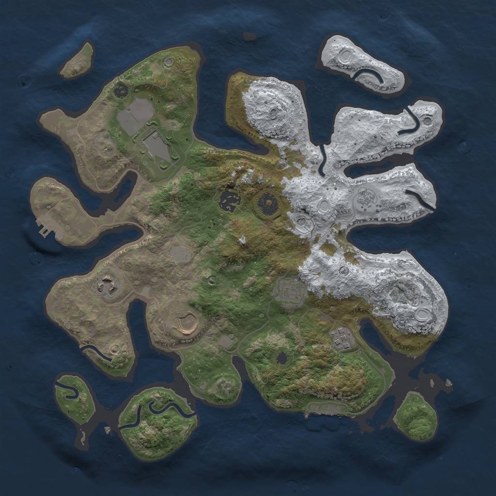 Rust Map: Procedural Map, Size: 3500, Seed: 4094042, 15 Monuments