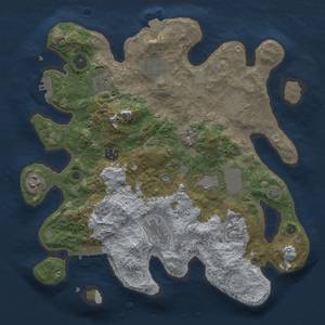 Thumbnail Rust Map: Procedural Map, Size: 3500, Seed: 999, 17 Monuments