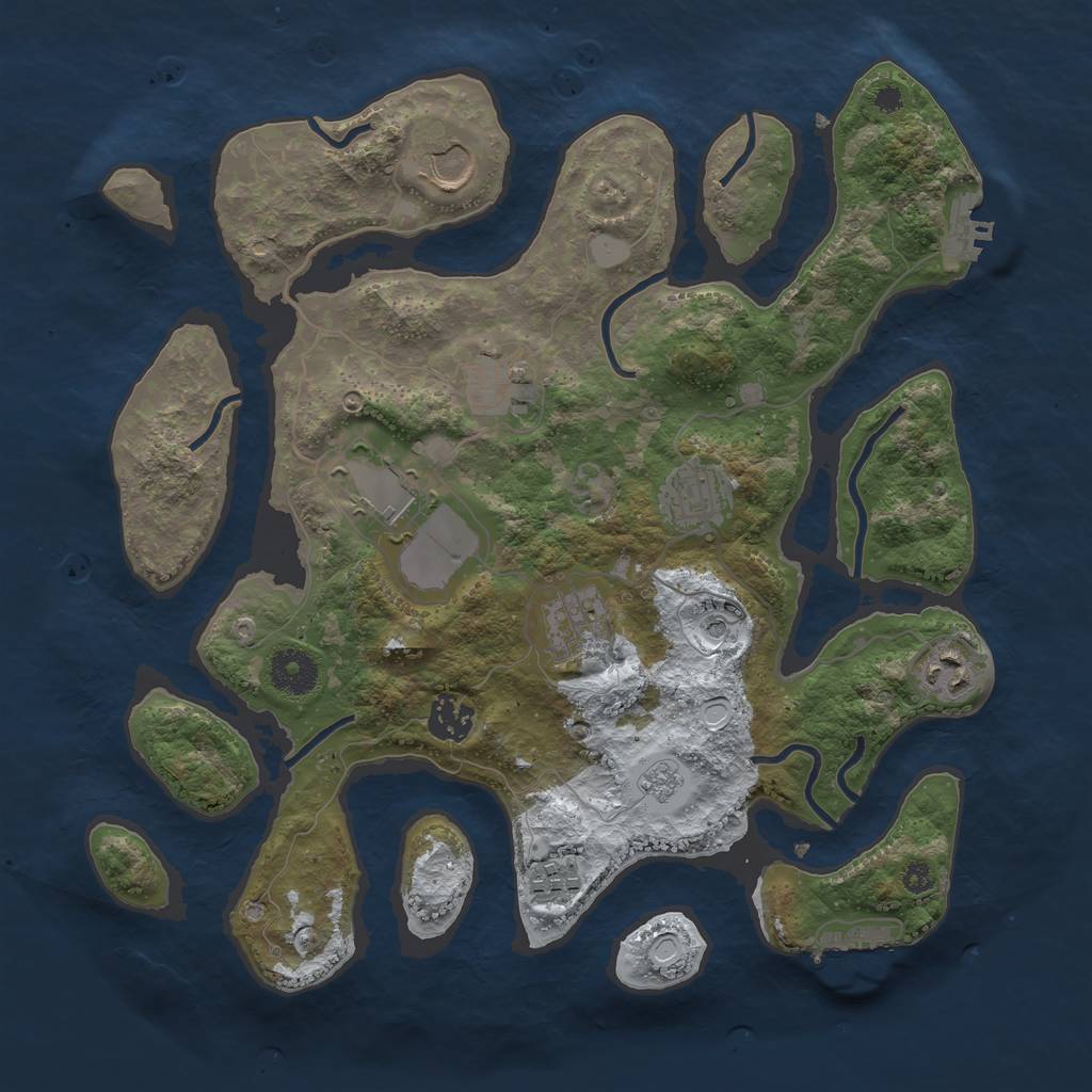 Rust Map: Procedural Map, Size: 3500, Seed: 2147339, 17 Monuments