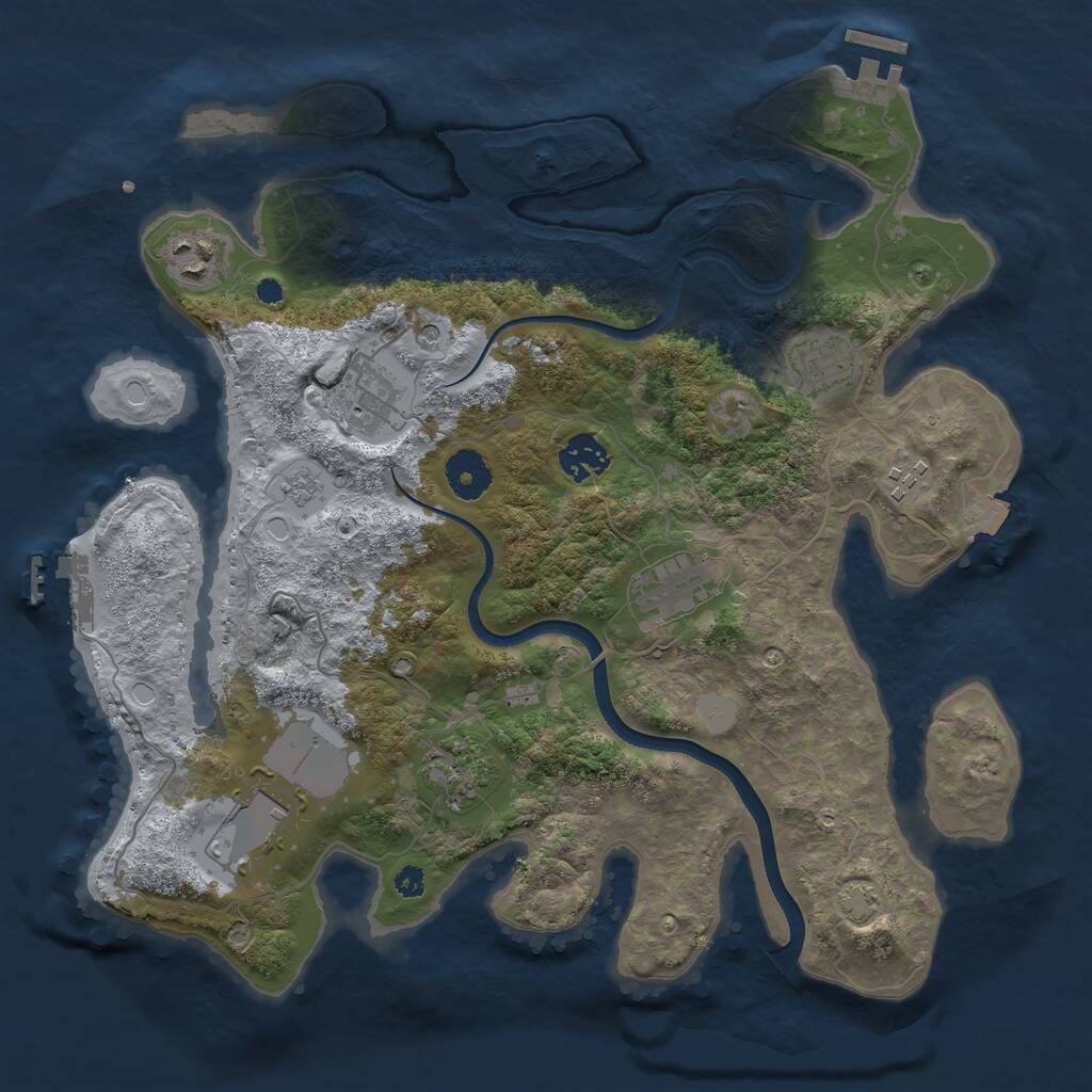 Rust Map: Procedural Map, Size: 3500, Seed: 810508203, 14 Monuments