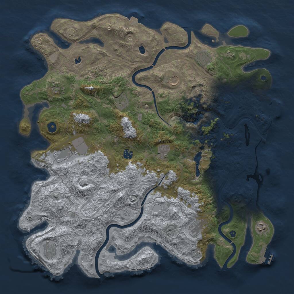 Rust Map: Procedural Map, Size: 4500, Seed: 5569383, 17 Monuments