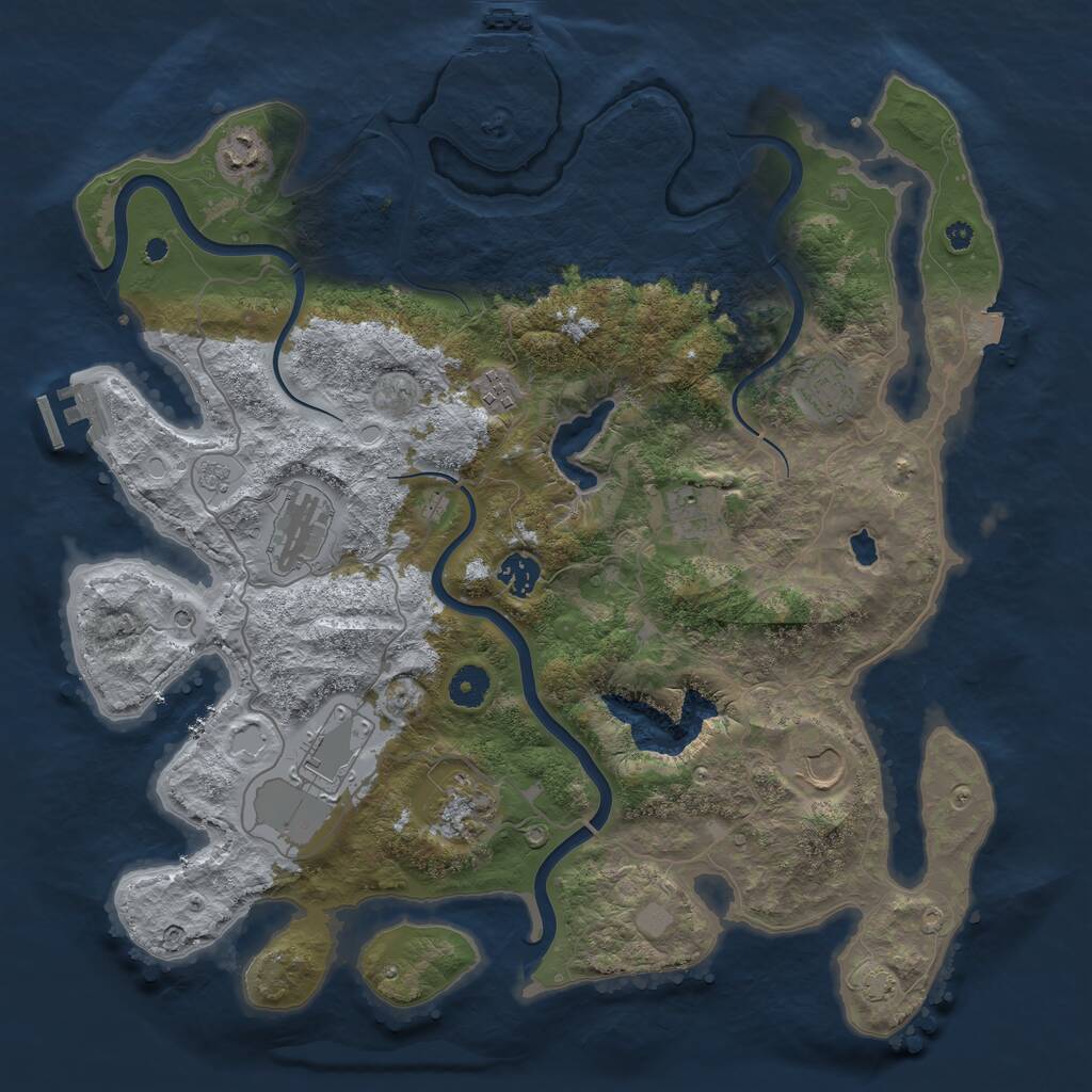 Rust Map: Procedural Map, Size: 4000, Seed: 646726, 15 Monuments