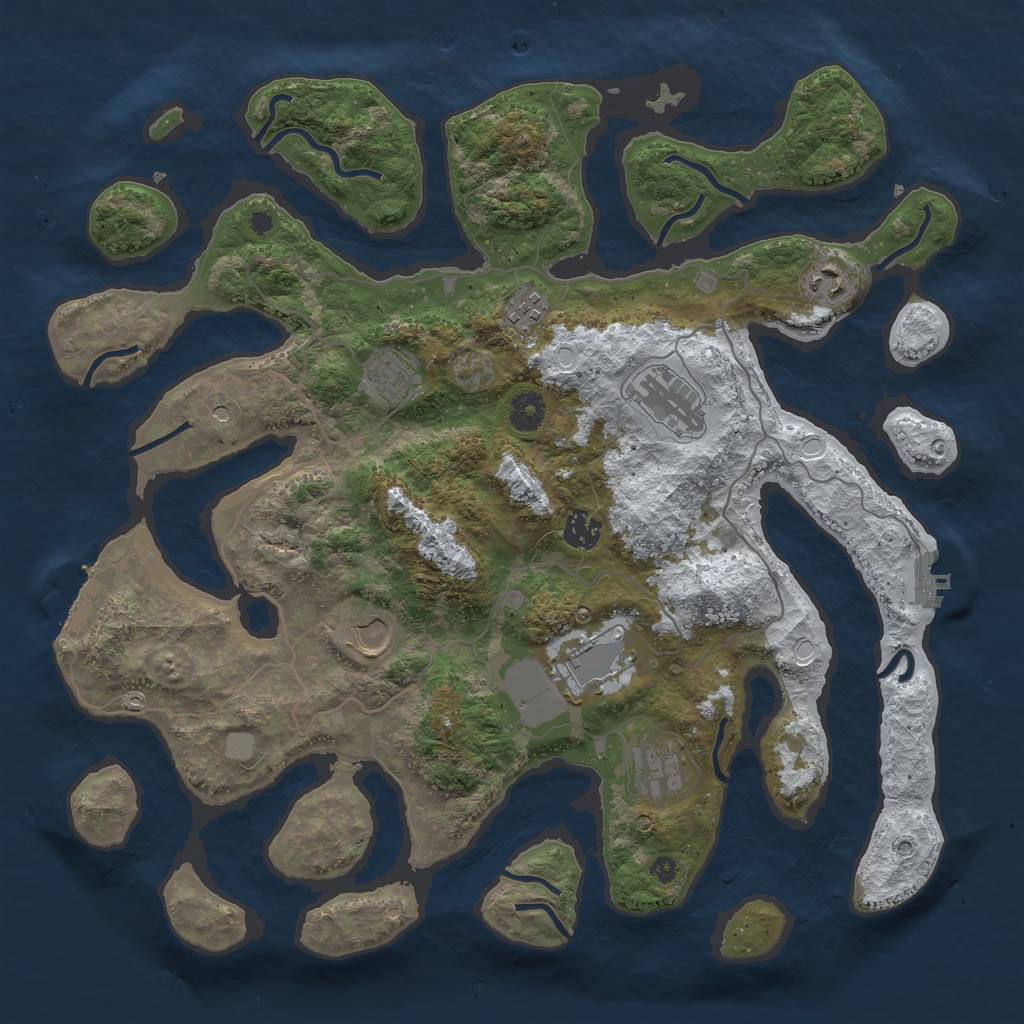 Rust Map: Procedural Map, Size: 4000, Seed: 3170033, 16 Monuments