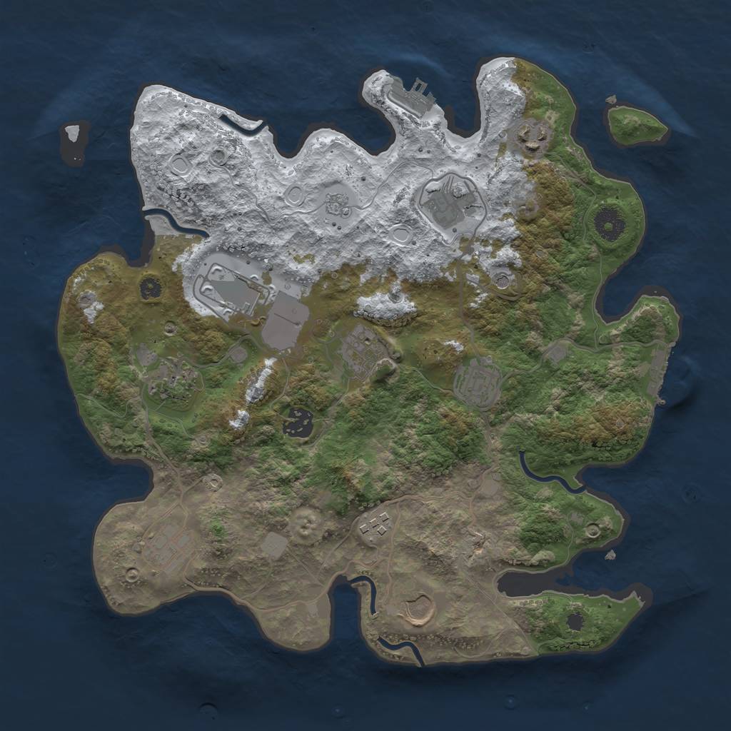 Rust Map: Procedural Map, Size: 3500, Seed: 5268167, 19 Monuments