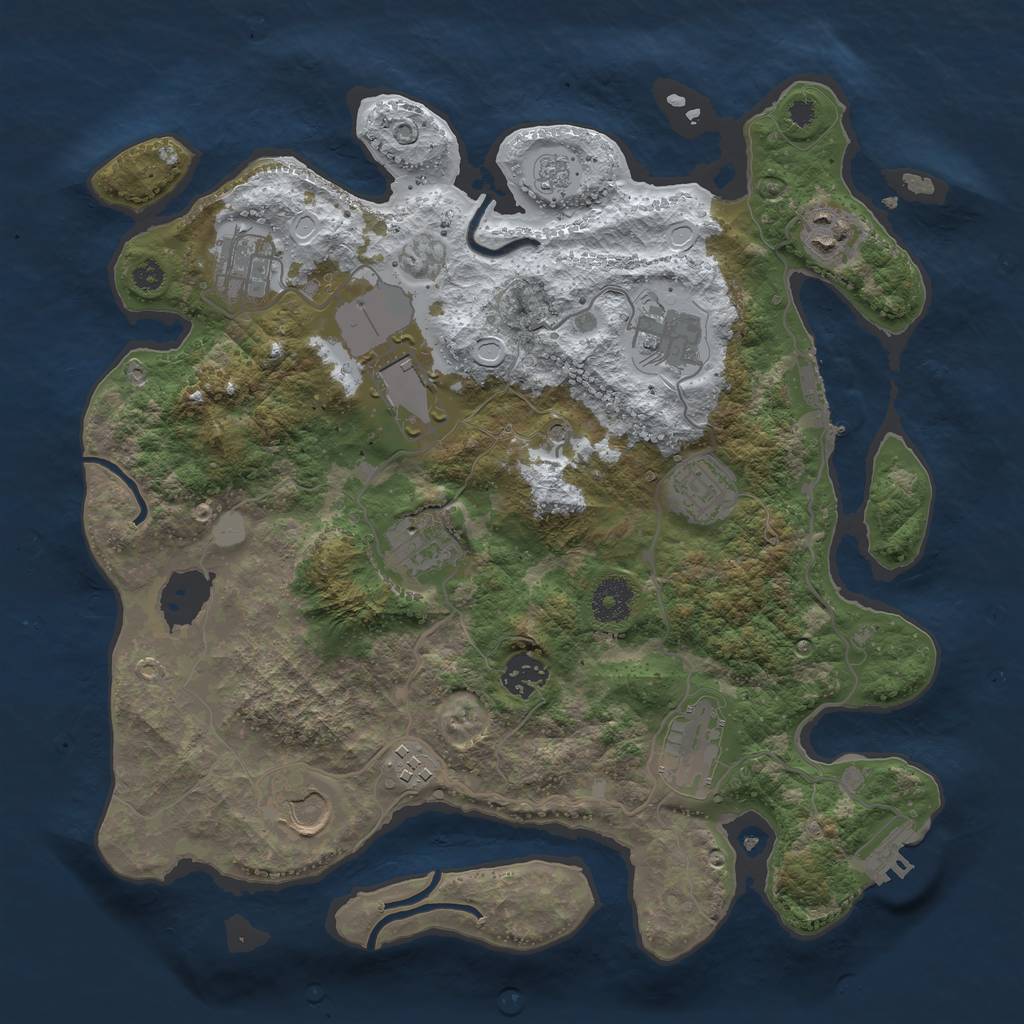 Rust Map: Procedural Map, Size: 3500, Seed: 5690171, 19 Monuments