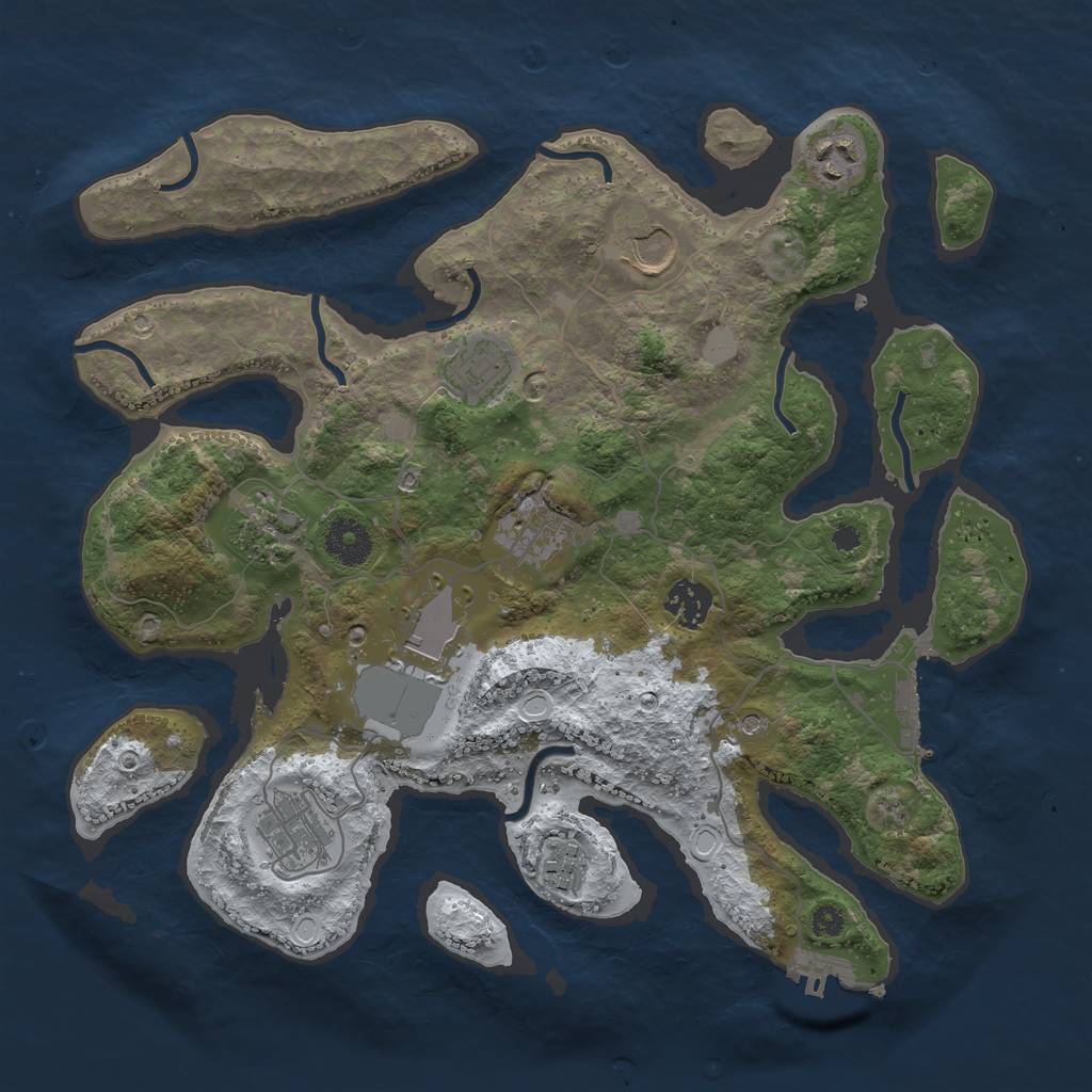 Rust Map: Procedural Map, Size: 3500, Seed: 1062034, 17 Monuments
