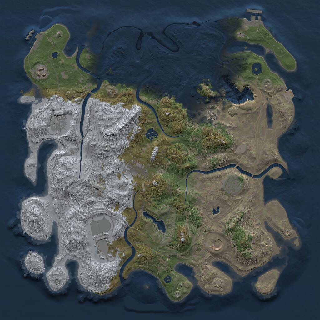 Rust Map: Procedural Map, Size: 4250, Seed: 671510462, 15 Monuments