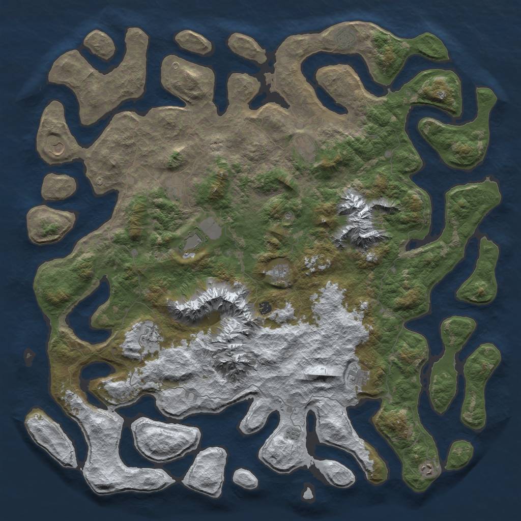 Rust Map: Barren, Size: 6000, Seed: 561656, 14 Monuments