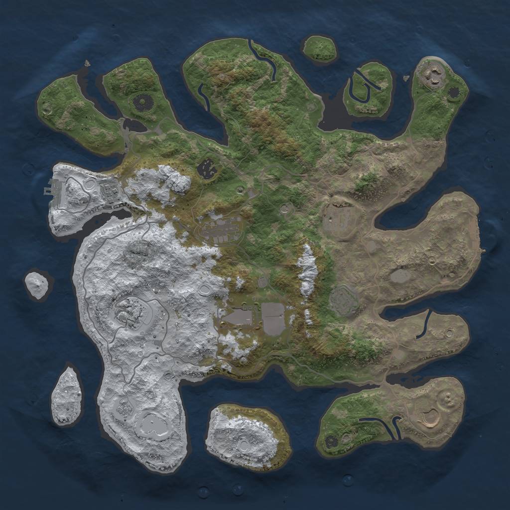Rust Map: Procedural Map, Size: 4000, Seed: 1140064, 18 Monuments