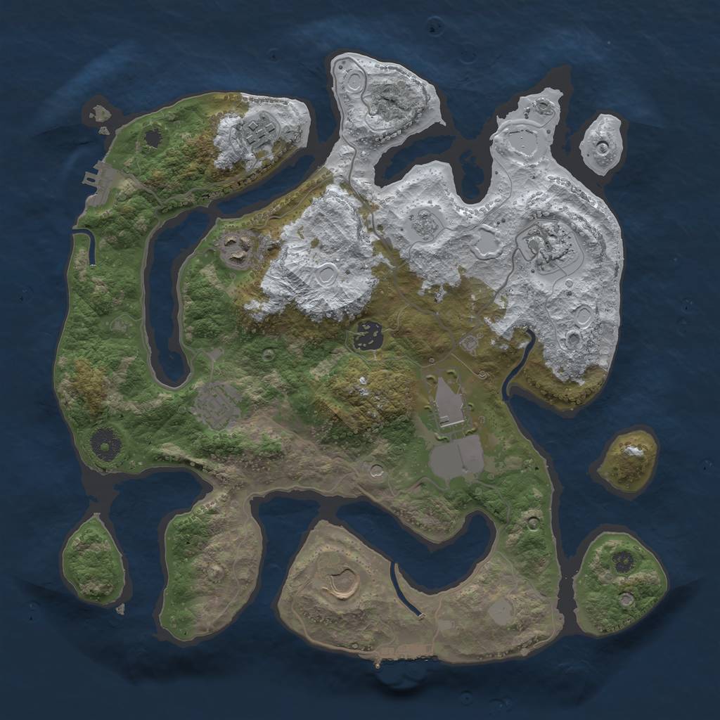 Rust Map: Procedural Map, Size: 3500, Seed: 1459313, 16 Monuments