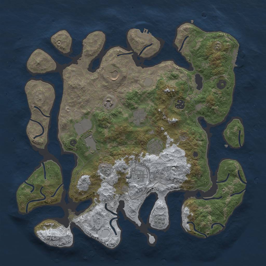 Rust Map: Procedural Map, Size: 4000, Seed: 29402, 17 Monuments